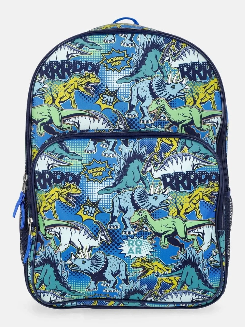 Kids Dinosaur Print Backpack in Blue & Green W